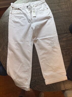 AGolde AG KNOXX high rise baggy boyfriend White High-Waist Wide Leg Jeans